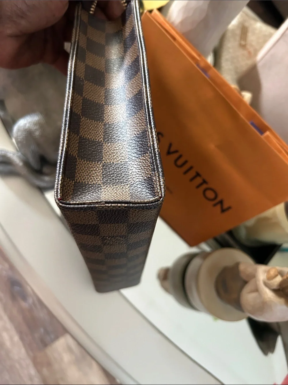 Inspired Damier Ebene Checkered Document Folio - Brown/Chocolate NWOT